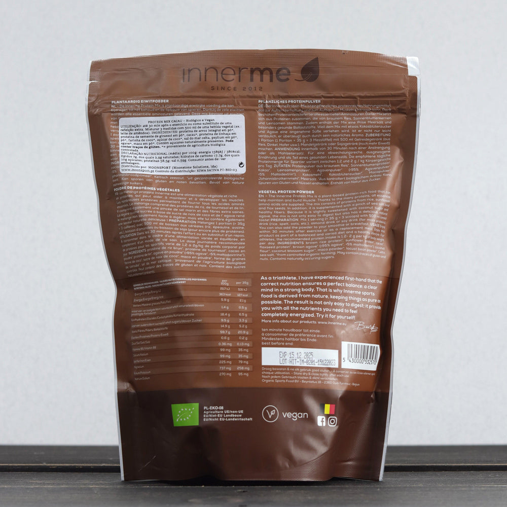 Mix de Proteína com Cacau Biológica e Vegan INNERME 480g - Casca Rija
