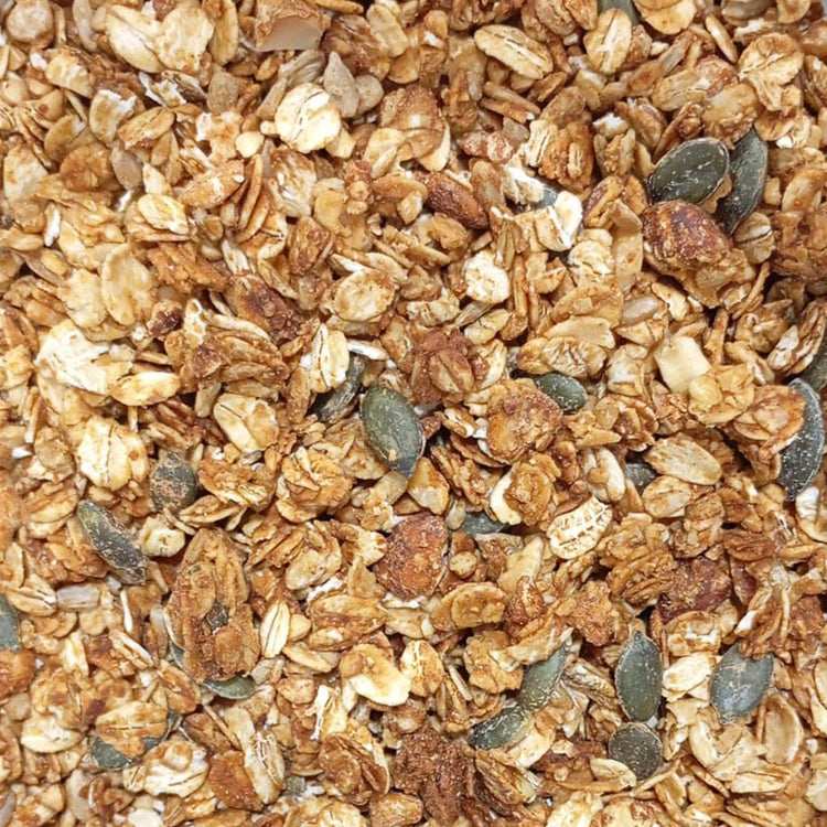 Glutenfri granola med macadamianötter och mandel