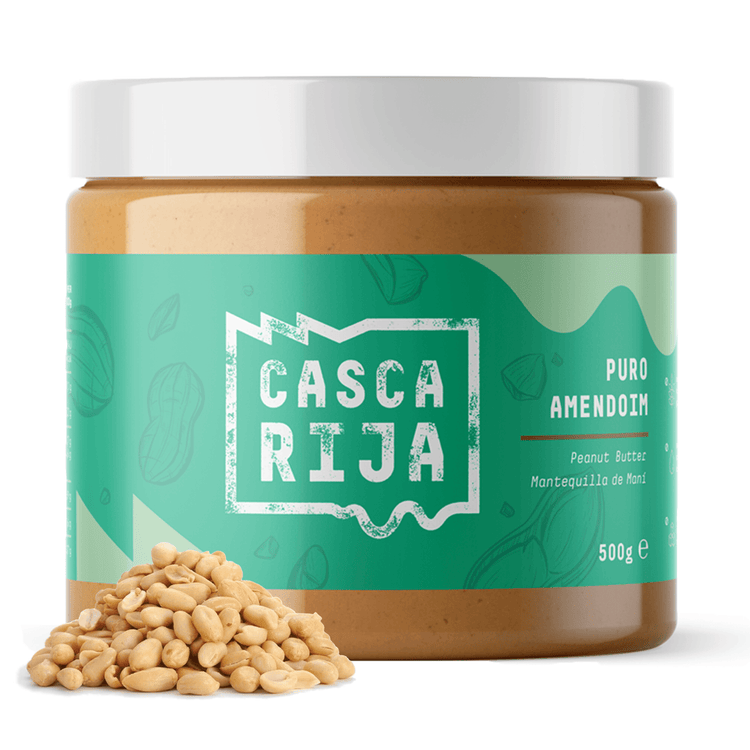 Frasco de manteiga de amendoim Casca Rija 500 g com amendoins