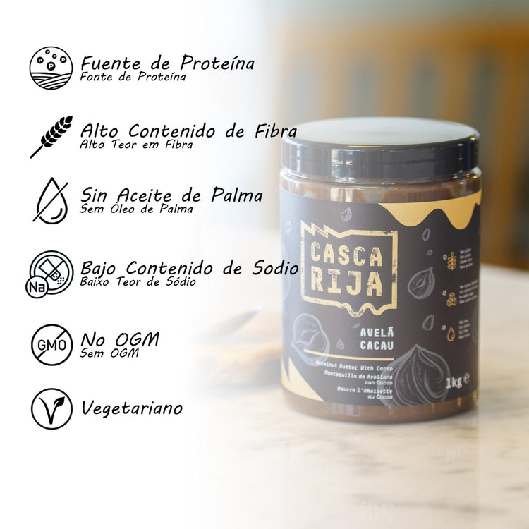 hazelnootpasta met cacao 1 Kg