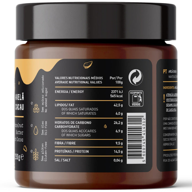 Hazelnootpasta met cacao 250 g