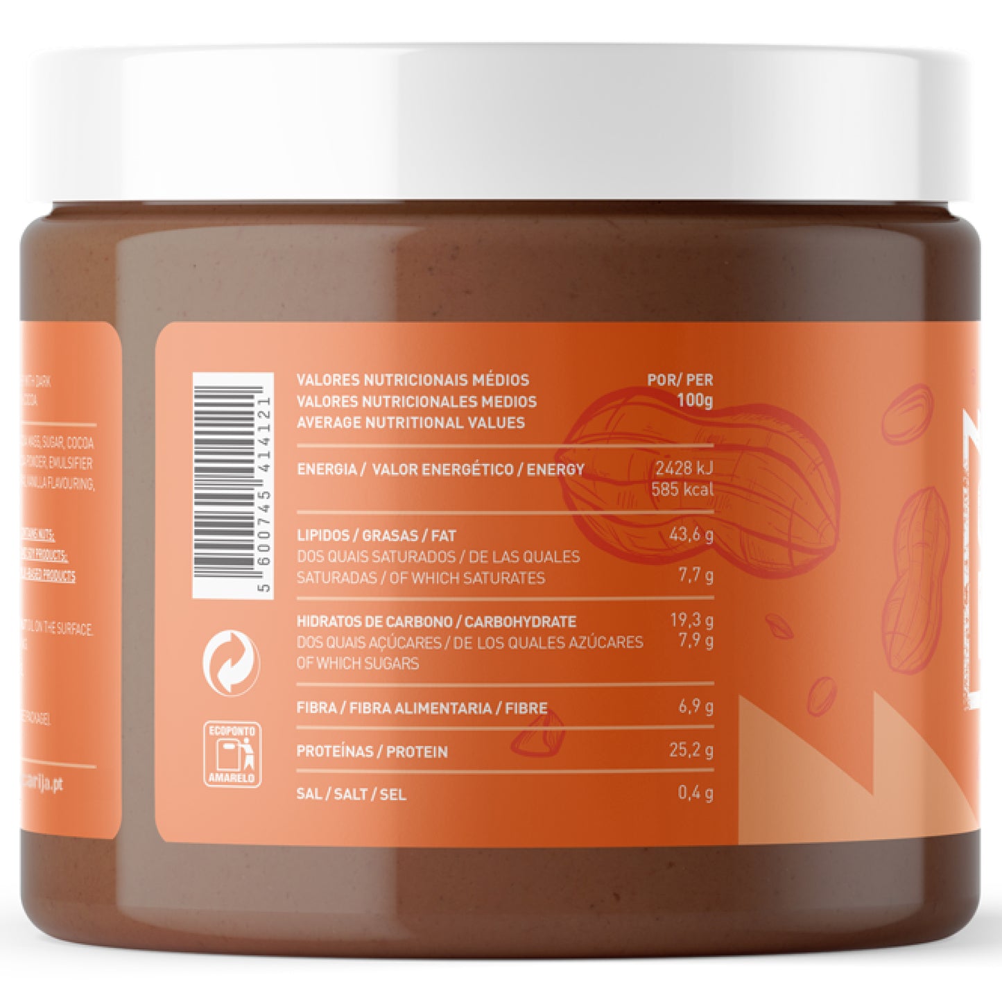 
                  
                    Manteiga de Amendoim com Chocolate Negro de 72% de Cacau 500 g
                  
                